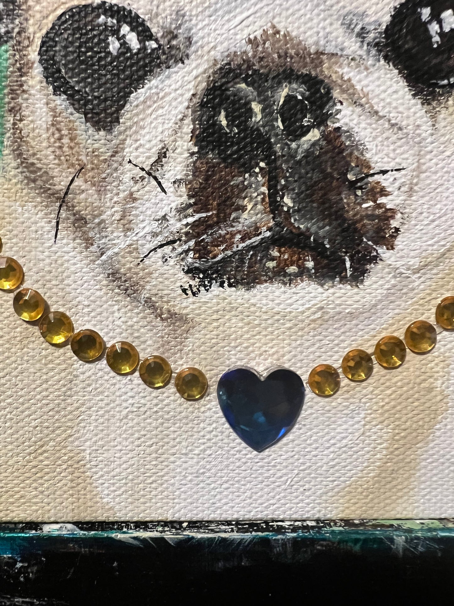 Original Painting, Senior Pug Girl, Katie, Acrylic Painting, Mixed Media