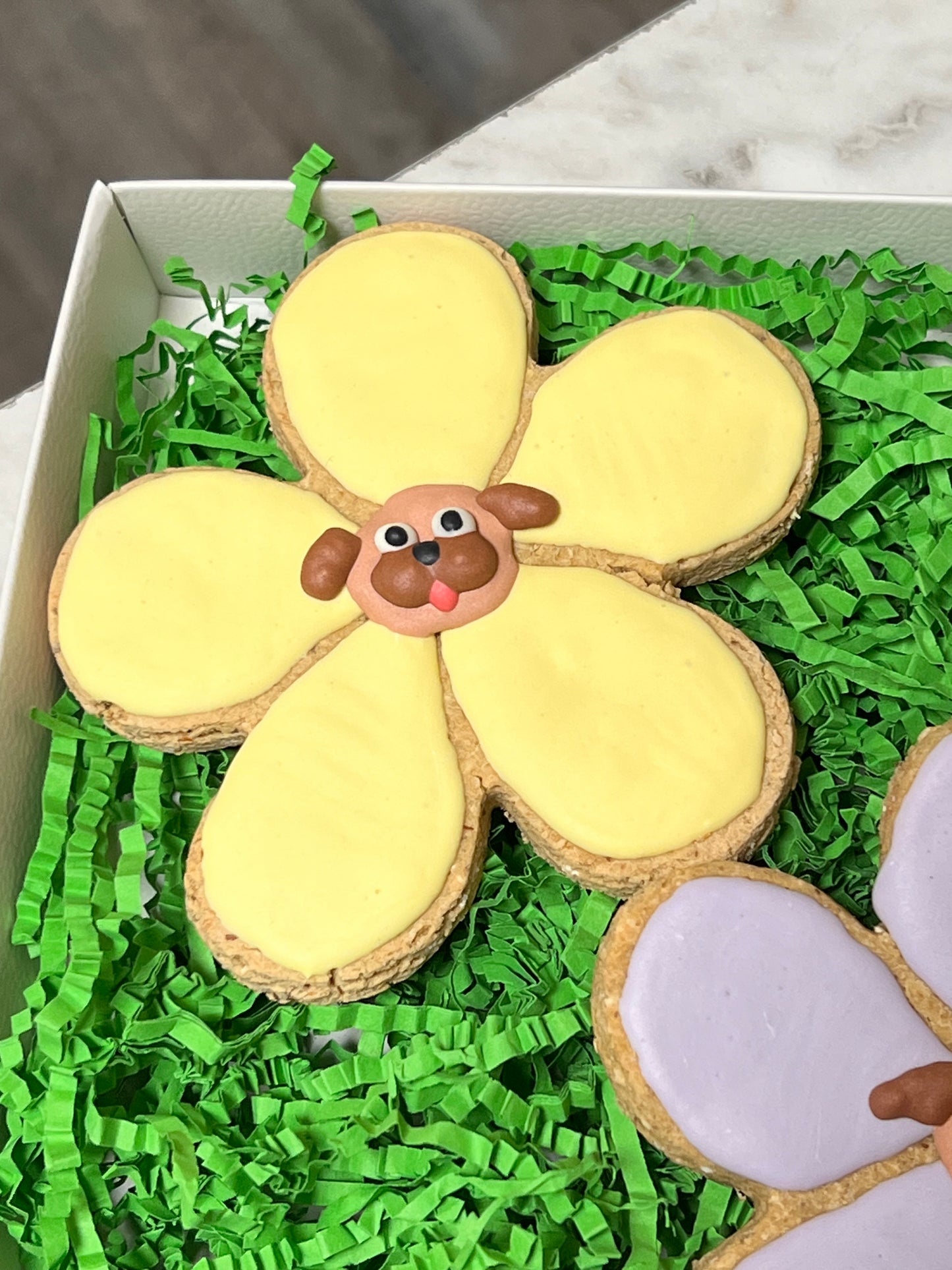 Dog Treats, Blooming Pugs Frosted Peanut Butter Cookies, Limited Ingredient