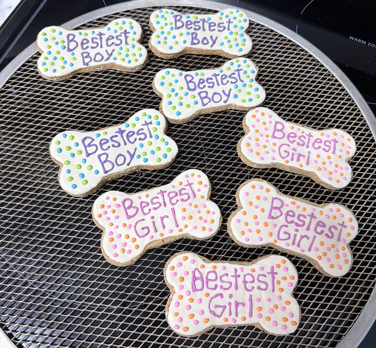 Dog Treats, Bestest Boy or Bestest Girl Frosted Peanut Butter Cookies, Limited Ingredient