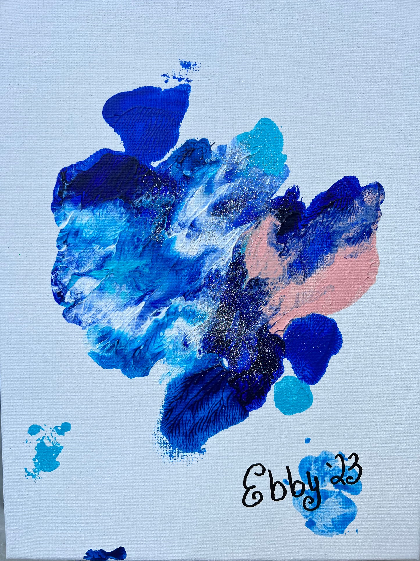 Original Acrylic Painting by Ebby the Bugg Dog Blue