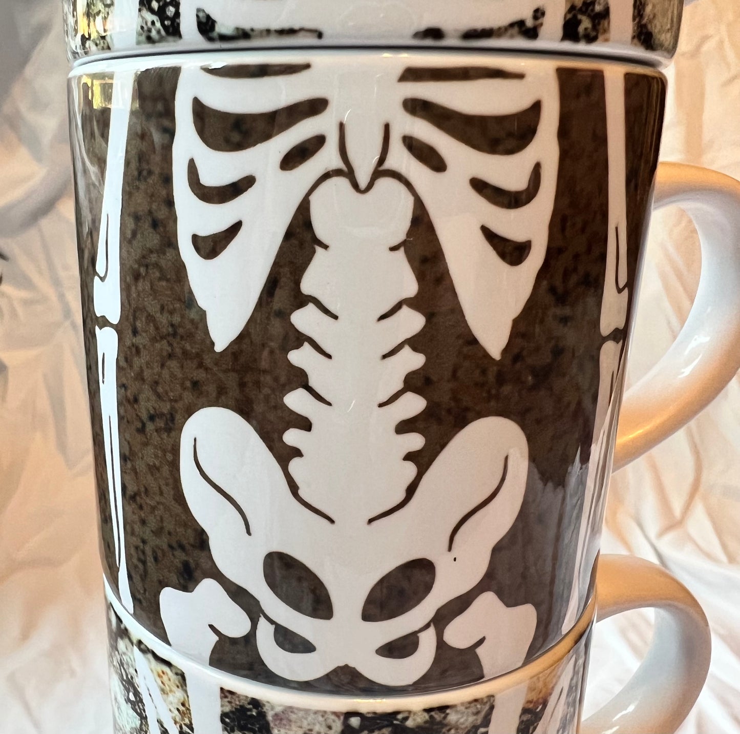 Stackable Mugs Set of 4 Skeleton Mugs 10 oz