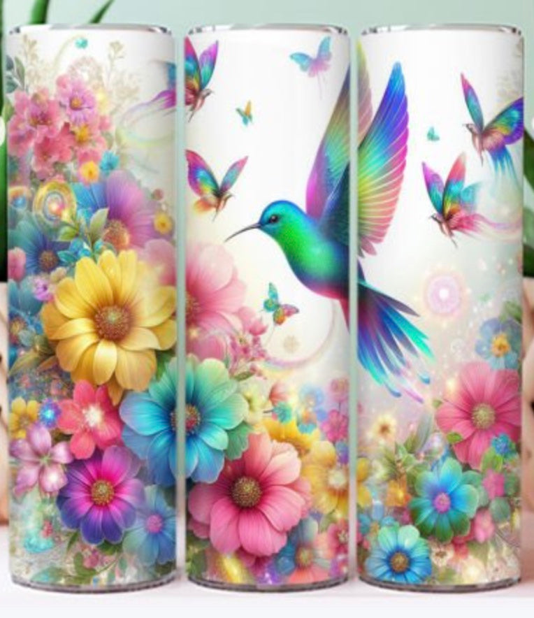 Colorful Hummingbird Design 20 oz Stainless Steel Tumbler