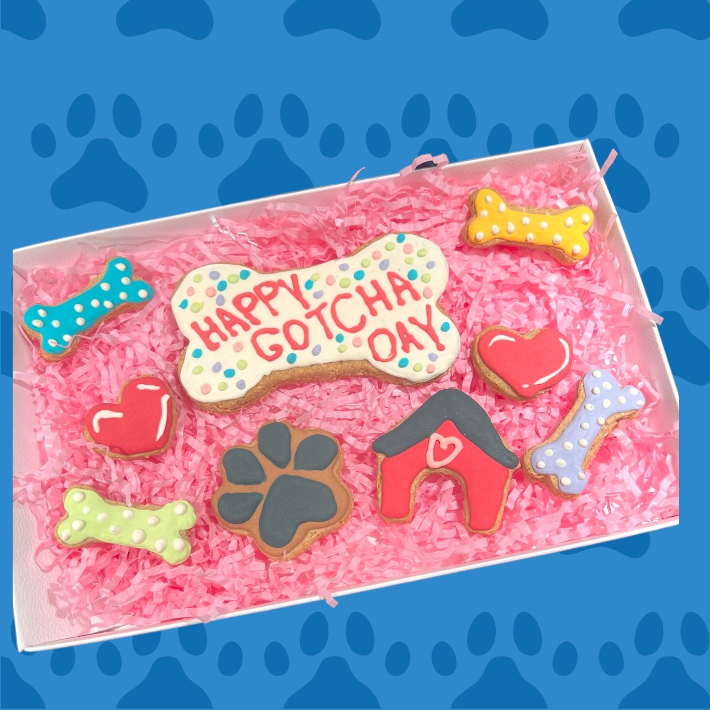 Frosted Dog Treats Box - Gotcha Day Theme