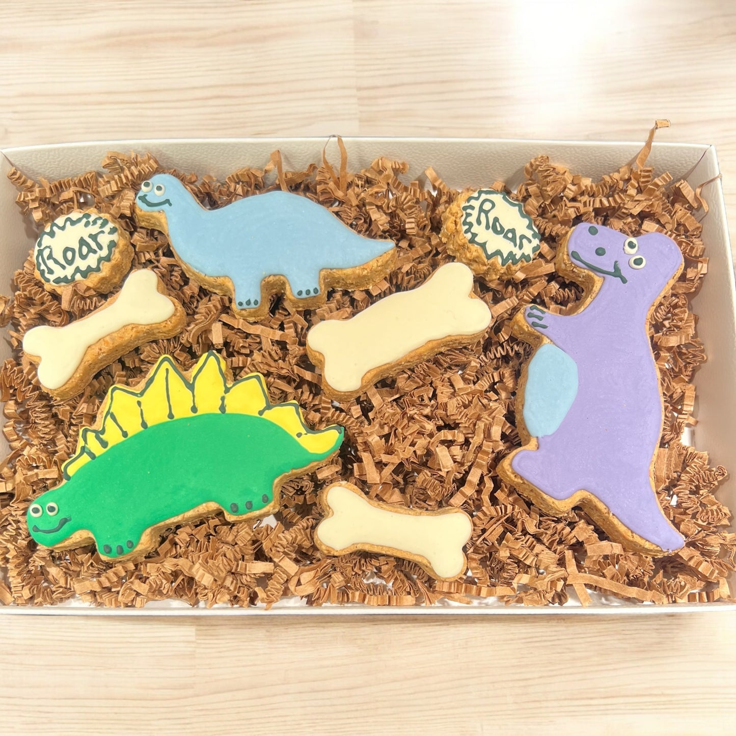 Frosted Dog Treats Box - Dinosaur Theme