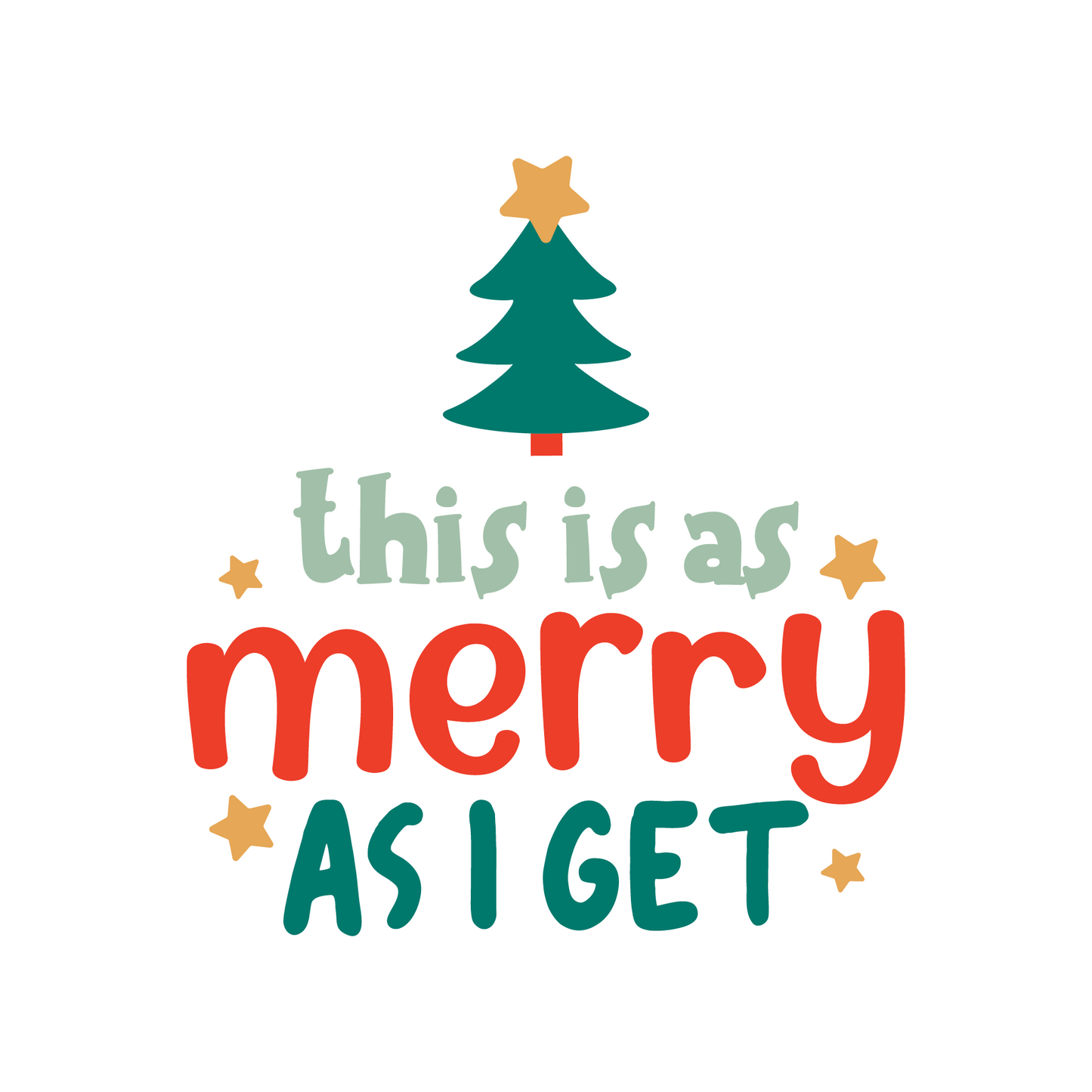 Stickers - This Is As Merry As I Get Sticker, Christmas Stickers
