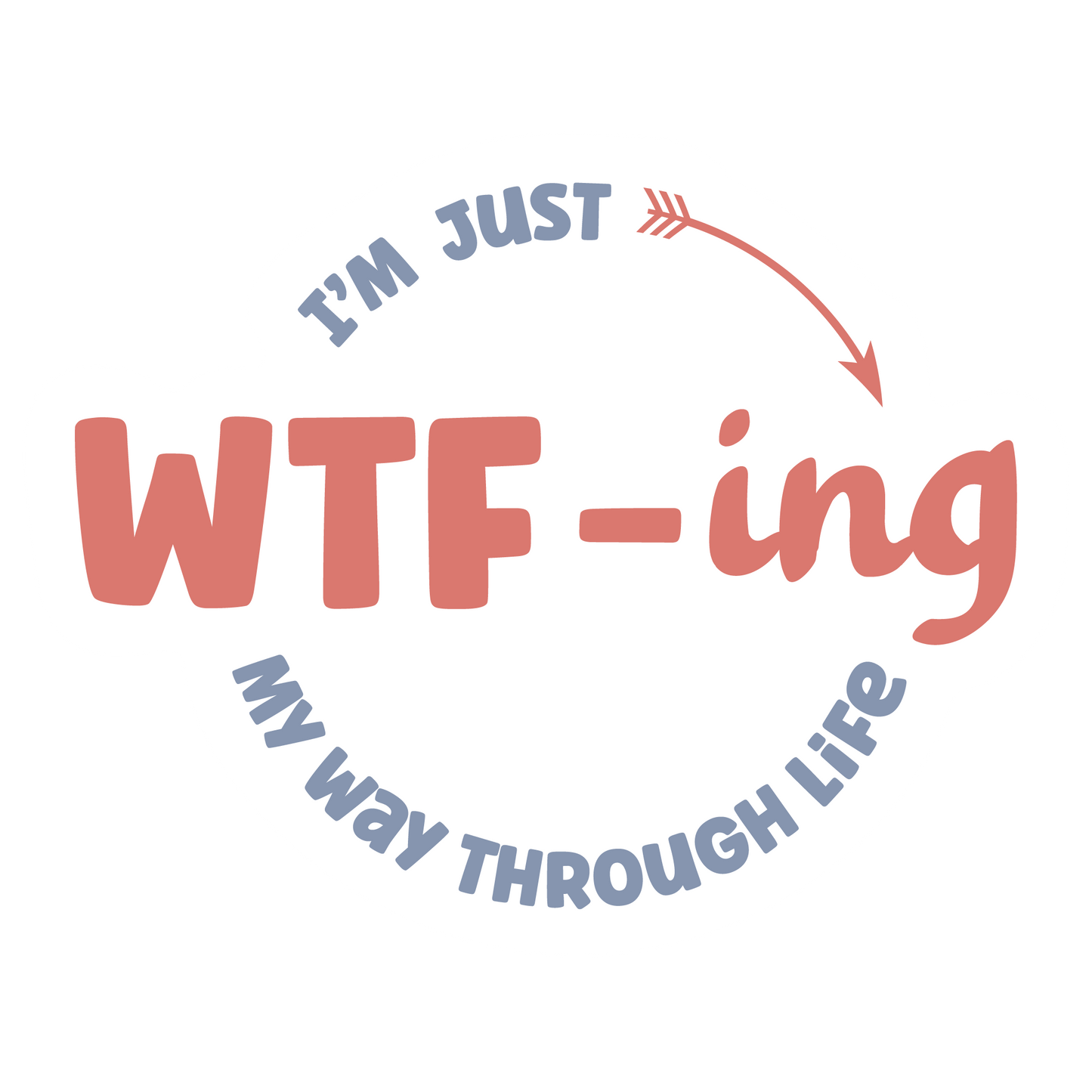 Stickers -I'm Just WTF-ing My Way Through Life Sticker, Sarcastic Stickers