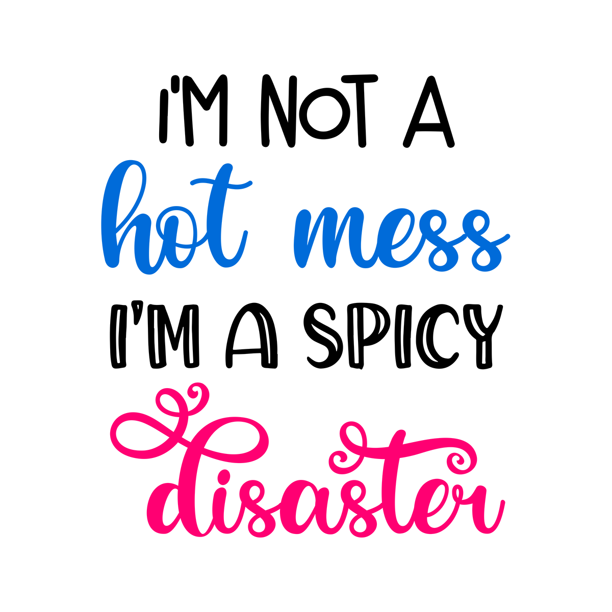 Stickers - I'm Not a Hot Mess I'm a Spicy Disaster Sticker, Sarcastic Stickers