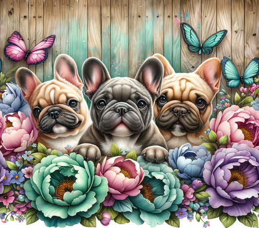 20 oz Stainless Steel Tumbler, Frenchies and Flowers - LIMITED EDITION