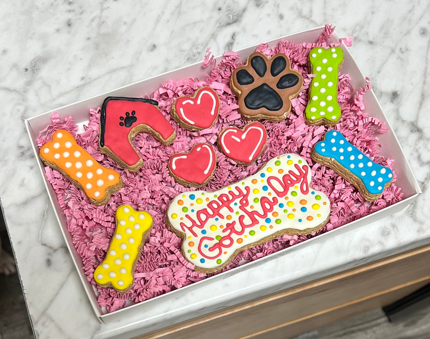 Frosted Dog Treats Box - Gotcha Day Theme