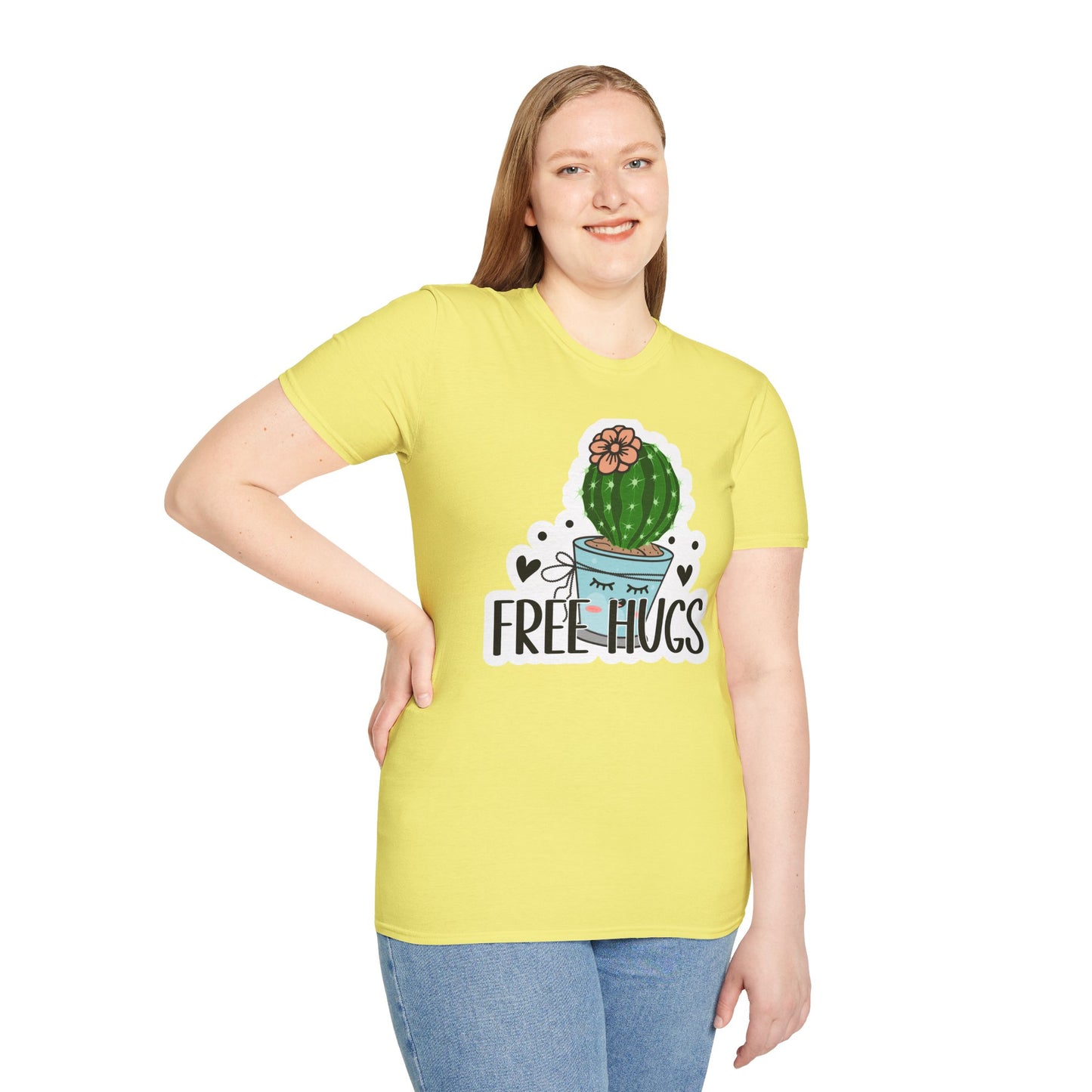 Unisex Softstyle T-Shirt Free Hugs, Cactus Tee Shirt