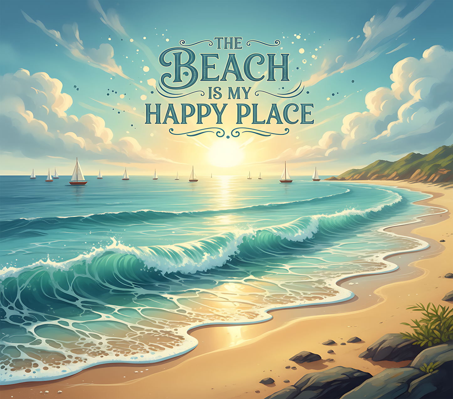 20 oz Stainless Steel Tumbler, The Beach Is My Happy Place - LIMITED EDITION