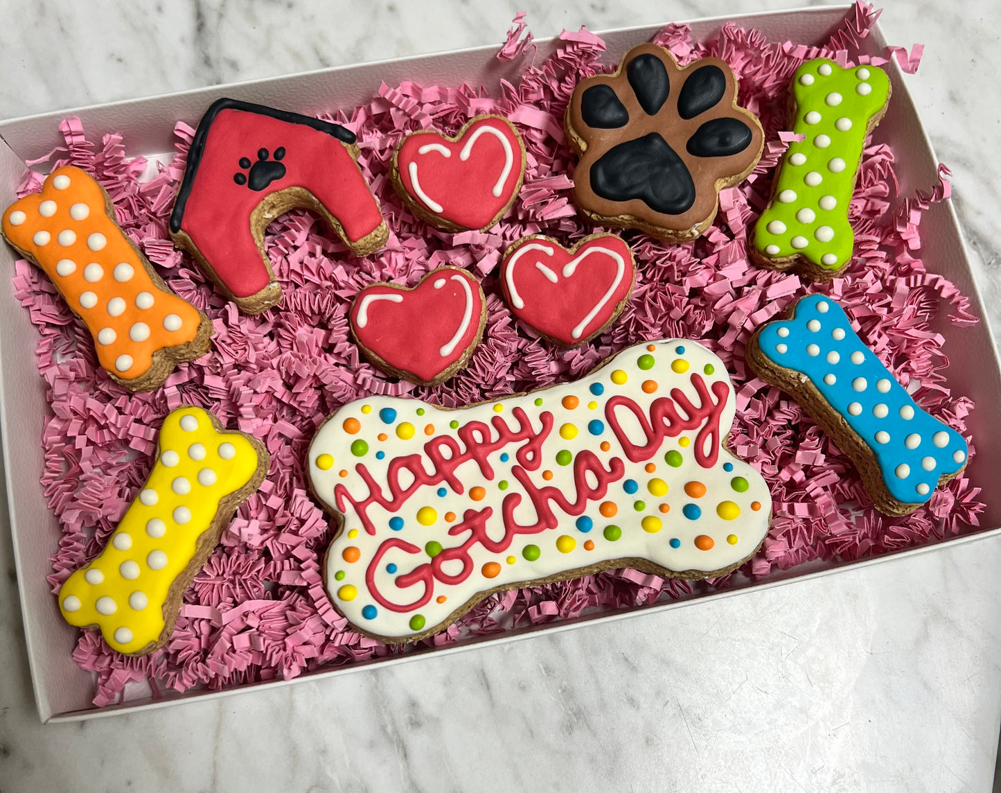 Frosted Dog Treats Box - Gotcha Day Theme