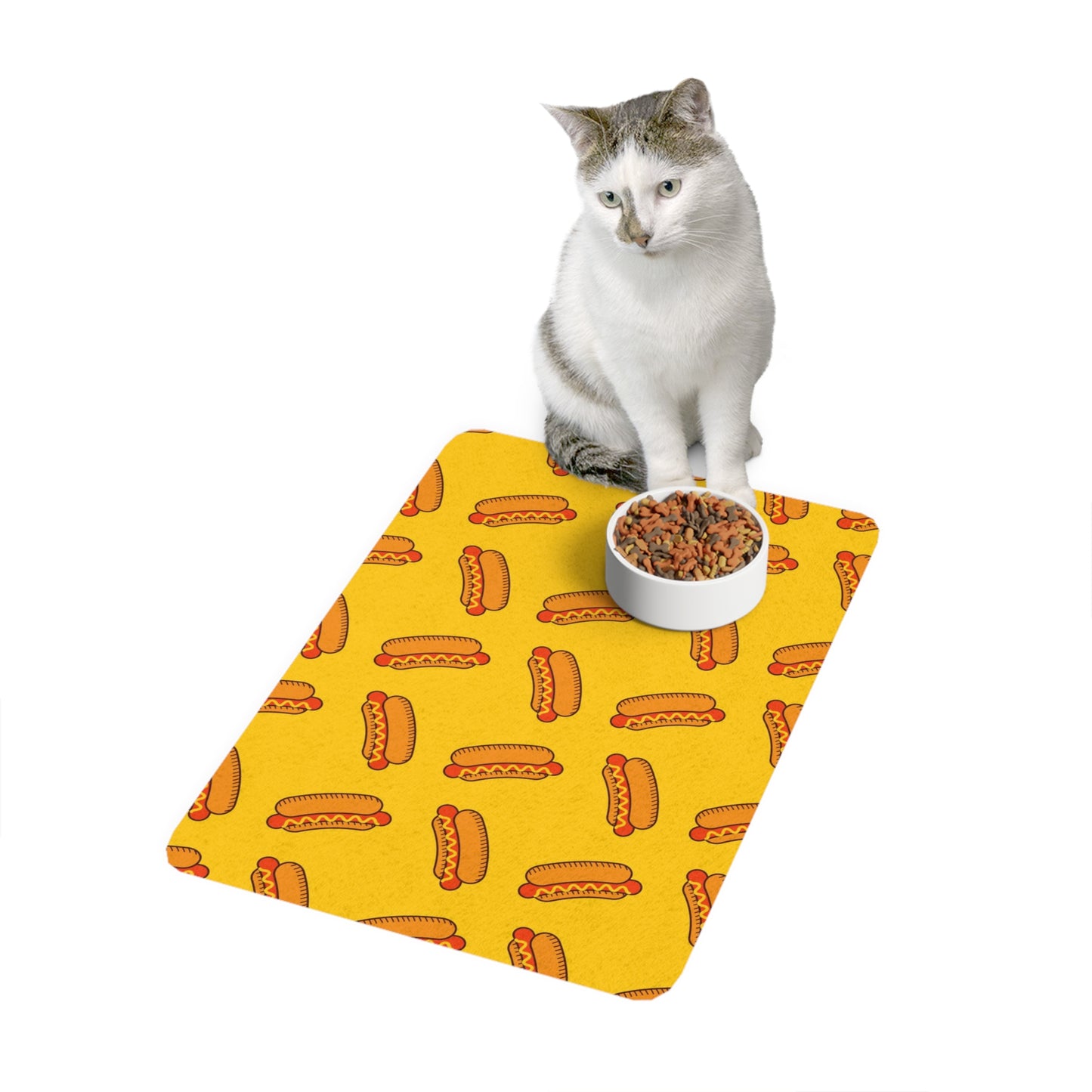 Pet Food Mat (12x18) Hot Dog Design