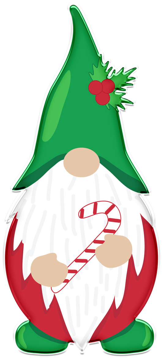 Stickers - Christmas Gnome with Green Hat Sticker, Christmas Stickers