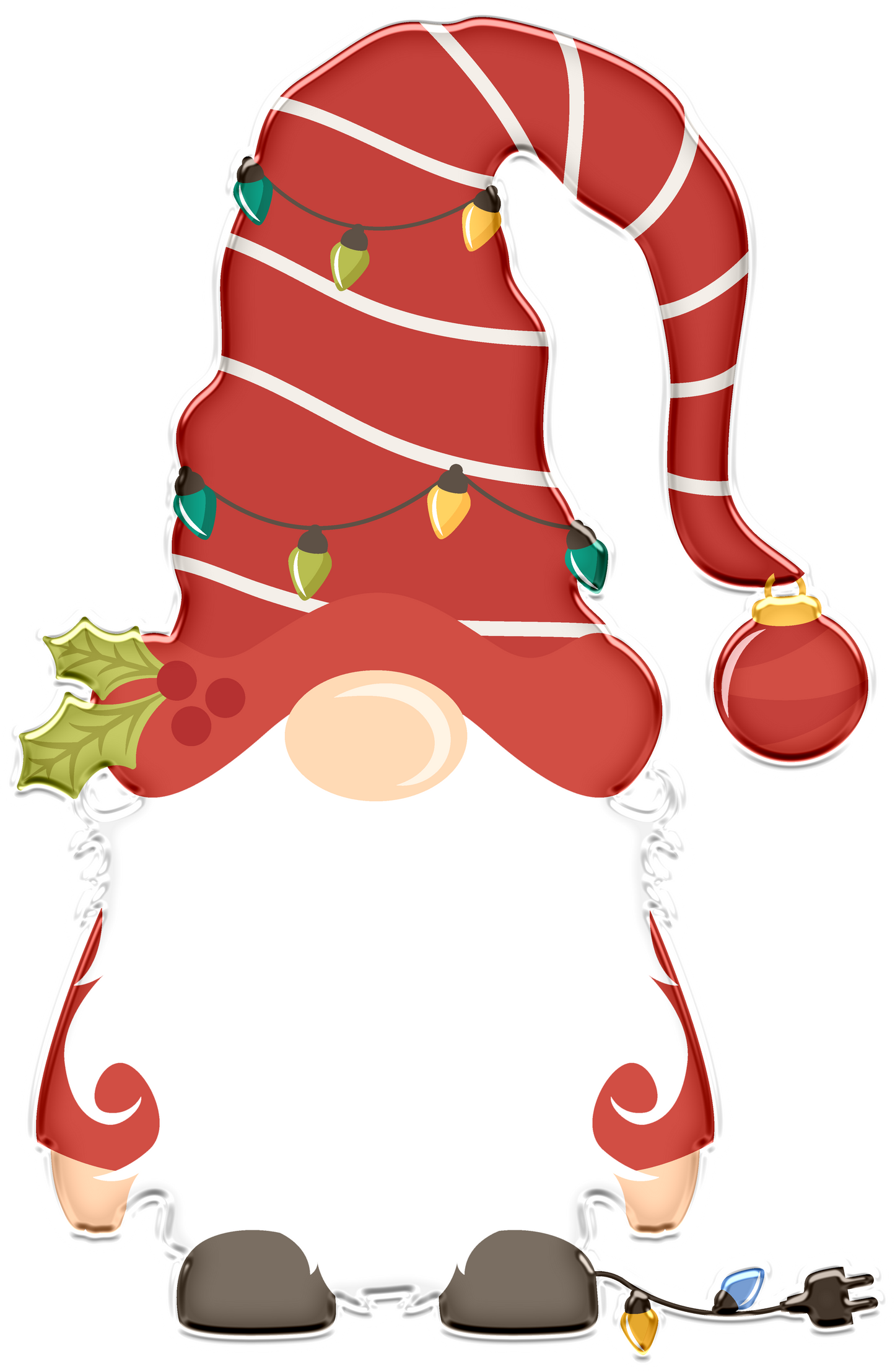 Stickers - Christmas Gnome with Lights, Christmas Stickers