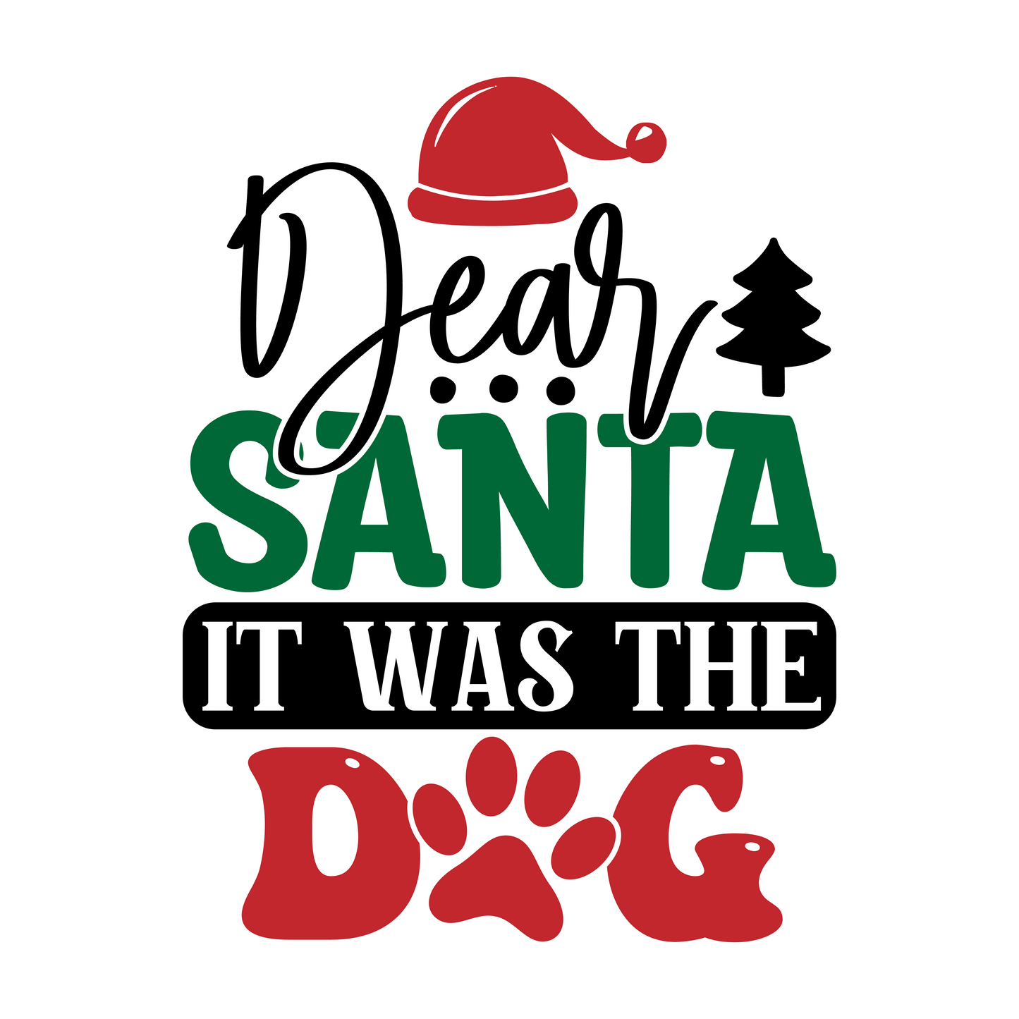 Stickers - Dear Santa It Was The Dog Sticker, Christmas Stickers