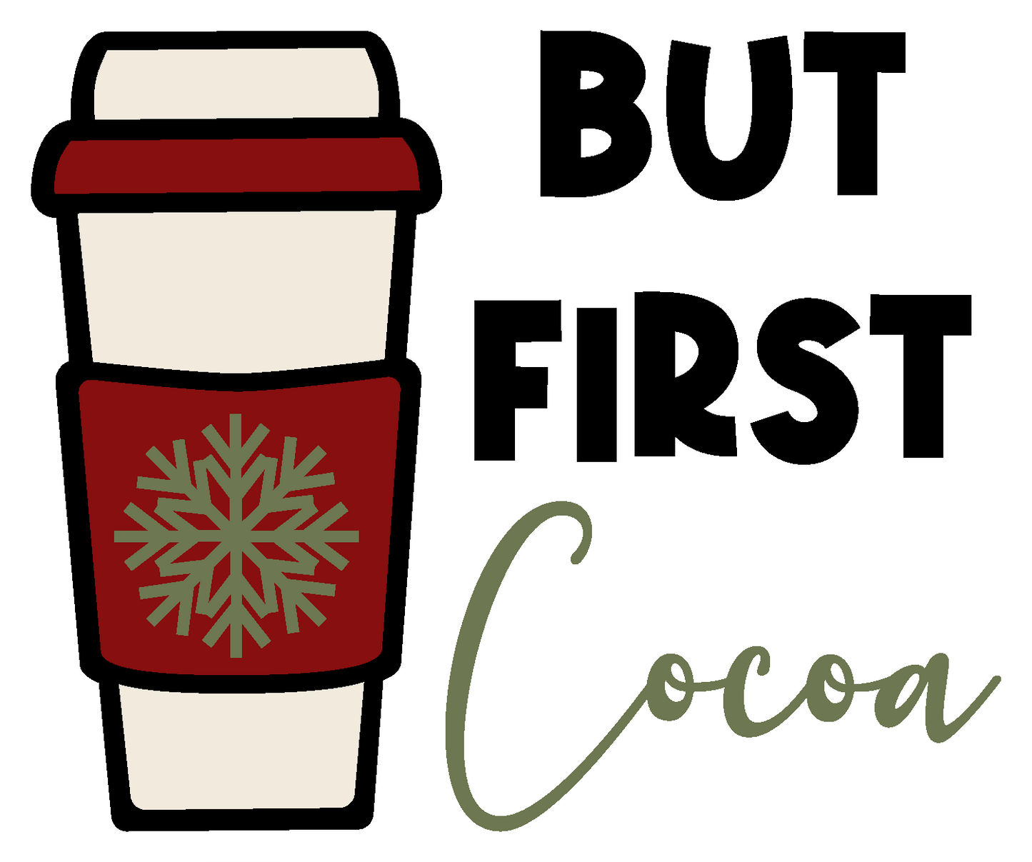 Stickers - But First Cocoa Sticker, Christmas Stickers