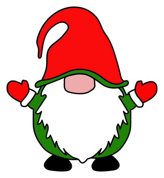 Stickers - Christmas Gnome with Red Mittens Sticker, Christmas Stickers