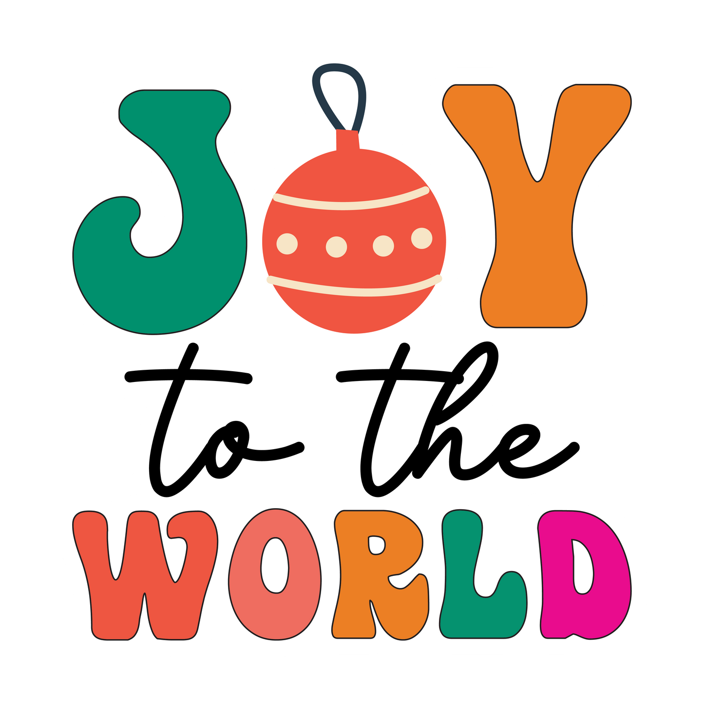 Stickers - Joy To The World Sticker, Christmas Stickers