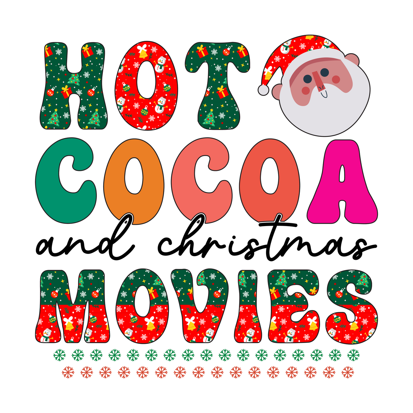 Stickers - Hot Cocoa and Christmas Movies, Christmas Stickers