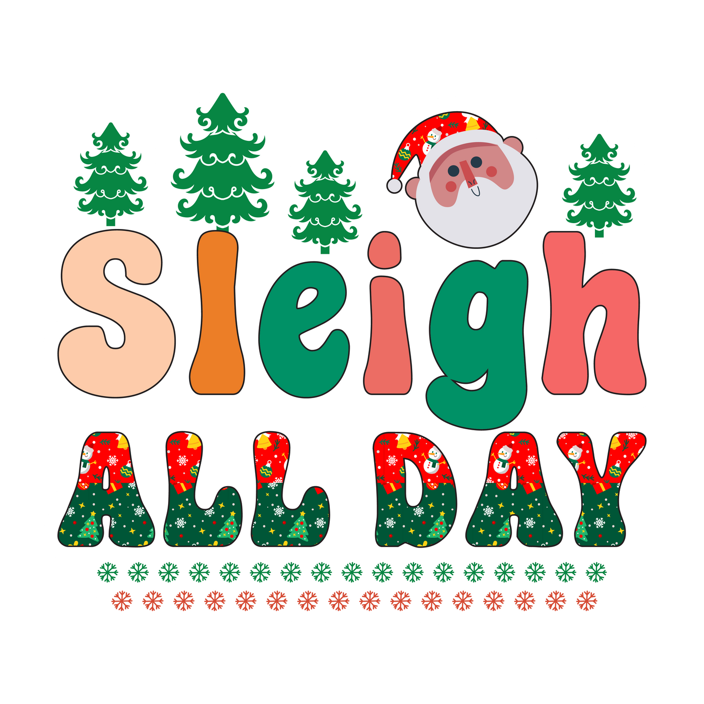 Stickers - Sleigh All Day Sticker, Christmas Stickers