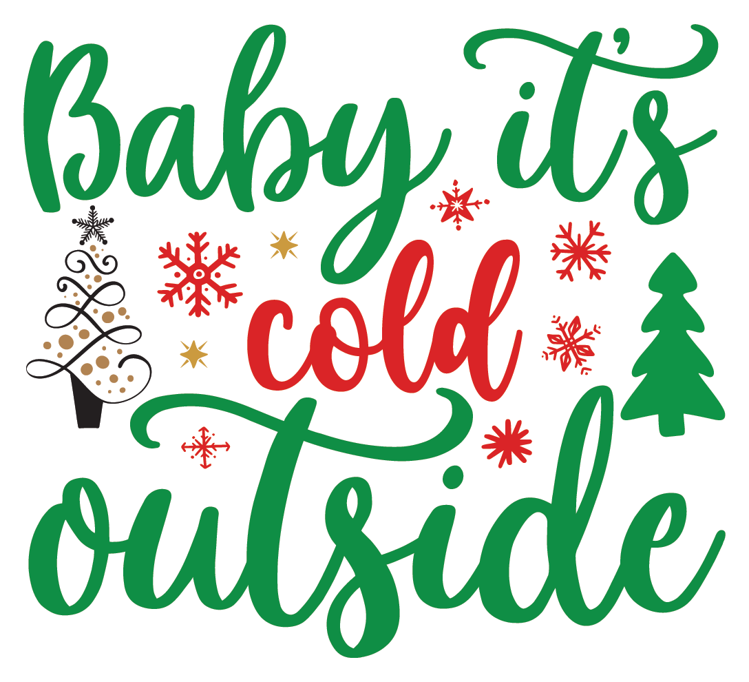 Stickers - Baby It's Cold Outside Sticker, Christmas Stickers