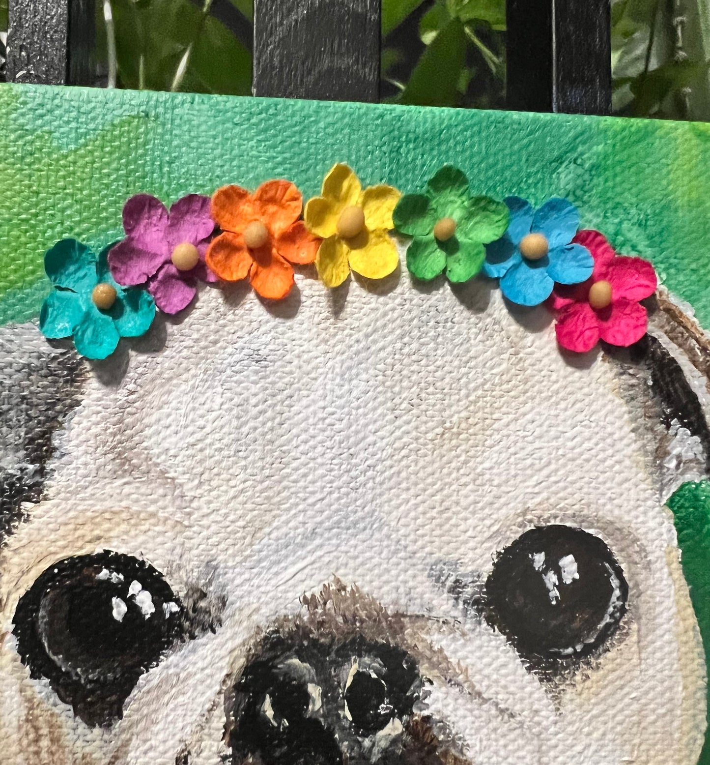 Original Painting, Senior Pug Girl, Katie, Acrylic Painting, Mixed Media
