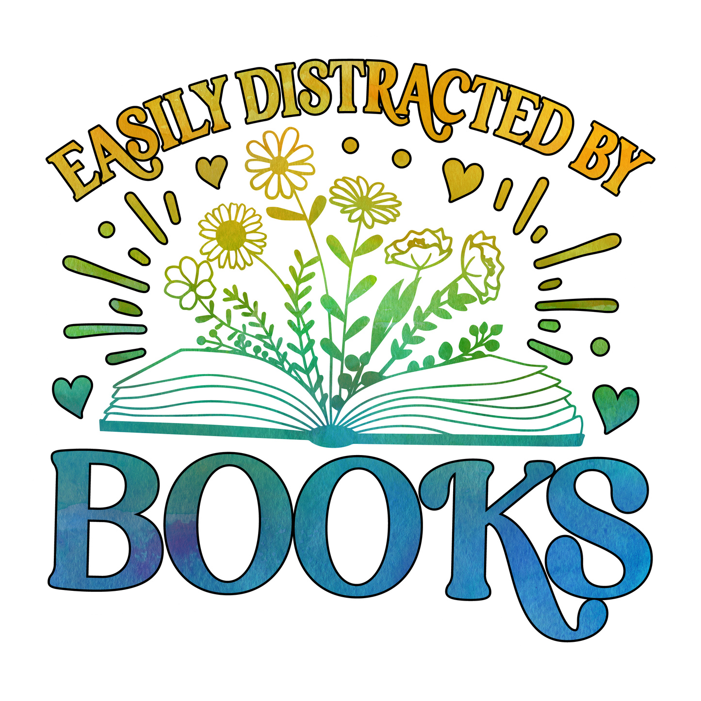 Stickers - Easily Distracted By Books Sticker, Book Lovers' Stickers