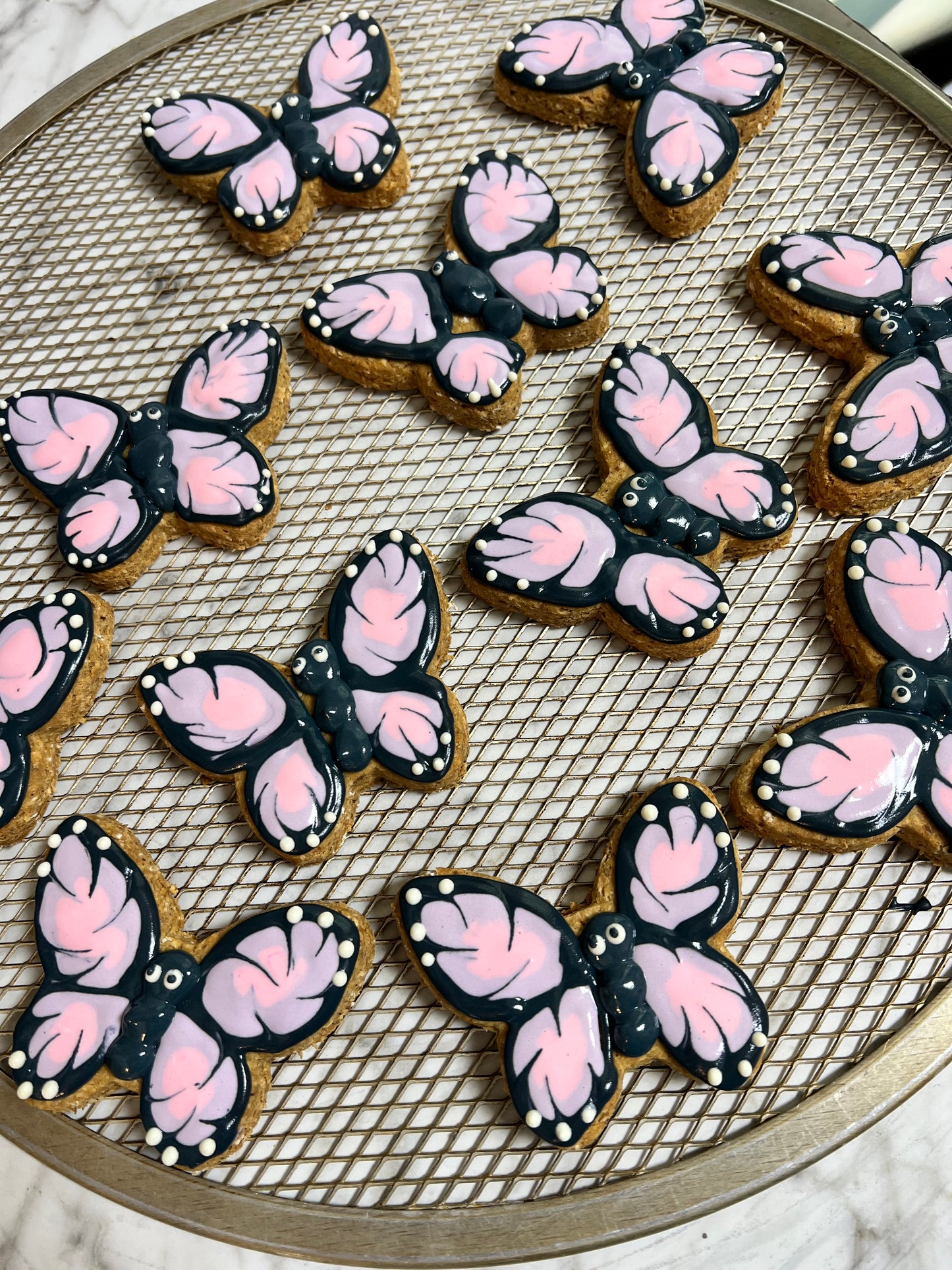 Dog Treats, Beautiful Butterfly Frosted Peanut Butter Cookies, Limited Ingredient