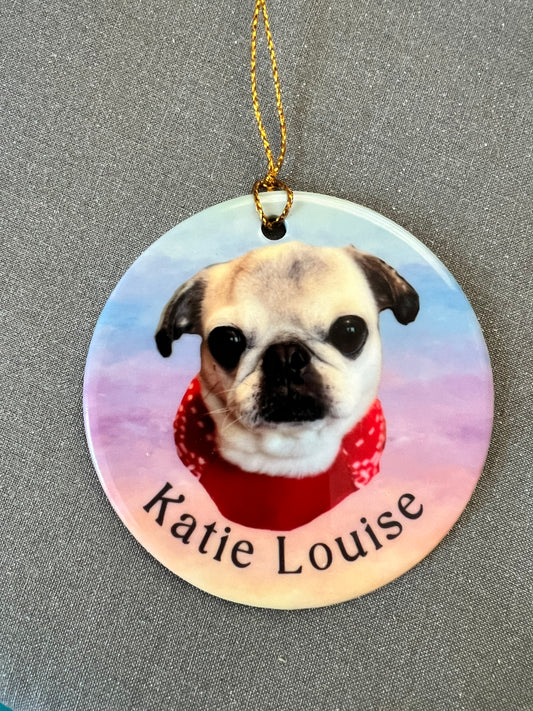 Rainbow Bridge Ornament - Customized 2.75 Inch Round Ceramic Ornament