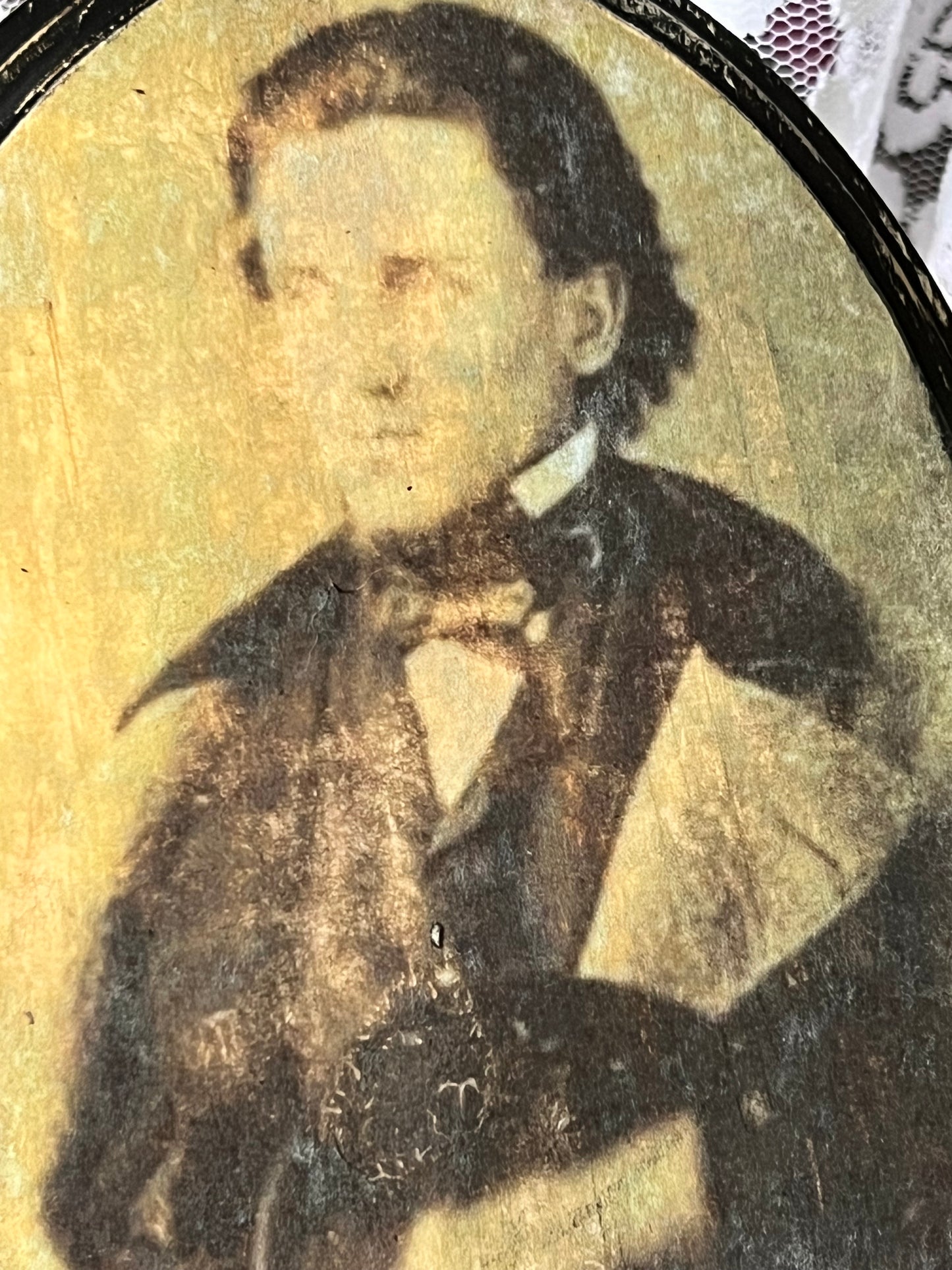 Dark Academia, Wall Plaque, Antique Photo, 1860's Gentleman Ghost