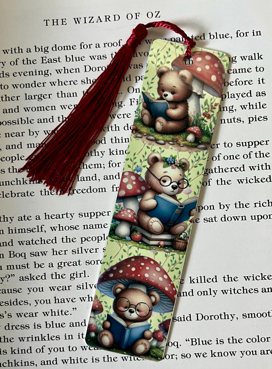 Bookmark - Metal Bookmark 1.5" x 6" with Tassel - Teddy Bears