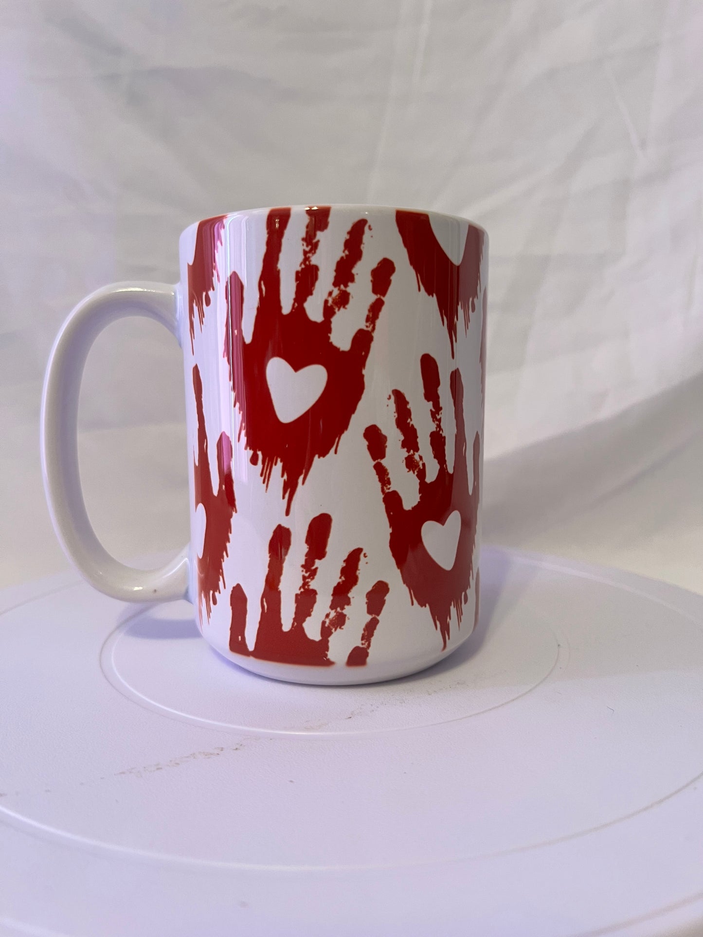 Coffee Mug, Tea Mug, Bloody Handprint, Halloween, 15 oz