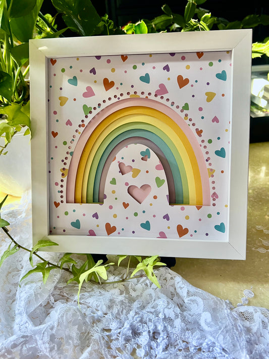 Pride Shadowbox - Pastel Rainbow, 8"x8"