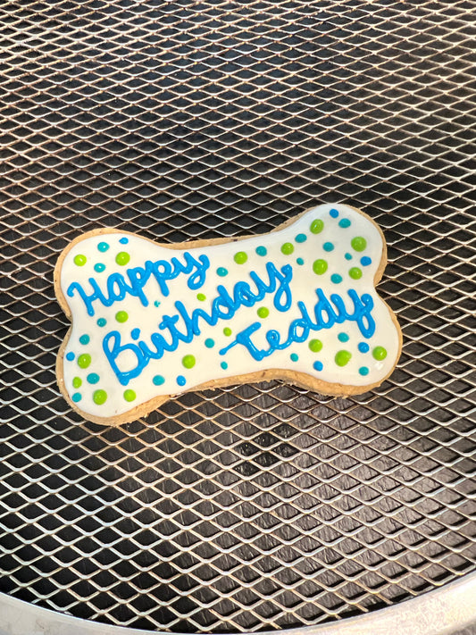 Dog Treats, Happy Birthday, Happy Gotcha Day Frosted Peanut Butter Cookies, Limited Ingredient