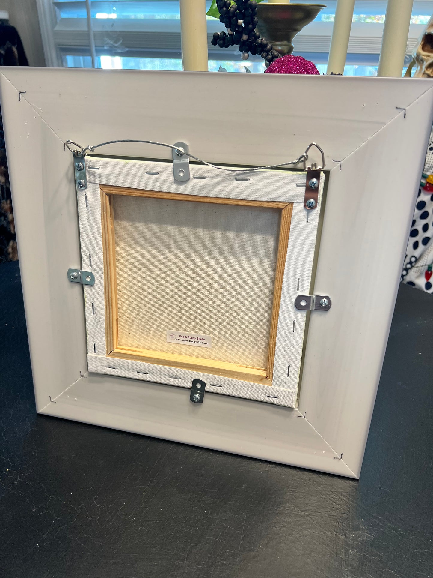 Original Mixed Media Acrylic Chihuahua Painting, Long Hair Chihuahua, Flower Headband