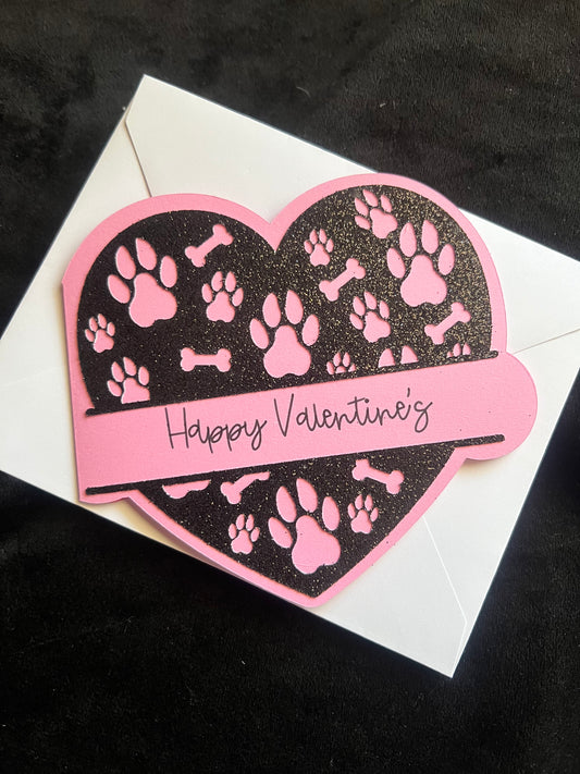 Valentine's Day Card, Keepsake, Handmade, Dog Theme