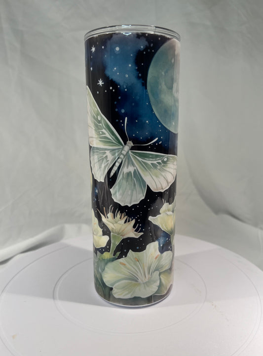 20 oz. Stainless Steel Tumbler, Luna Moth Design