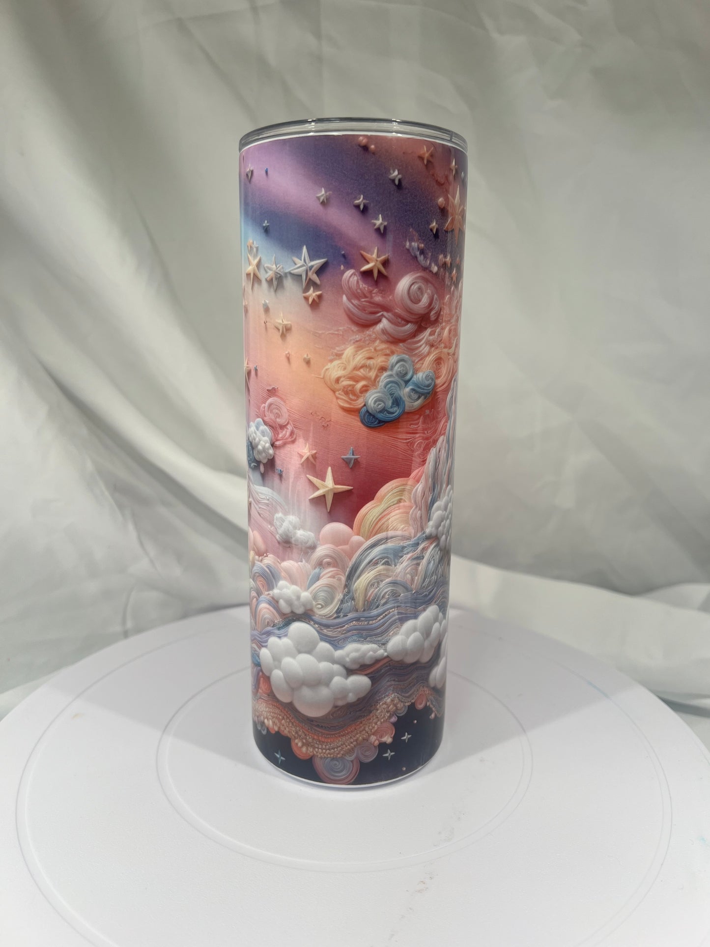 20 oz Stainless Steel Tumbler 3D Celestial Moon Design