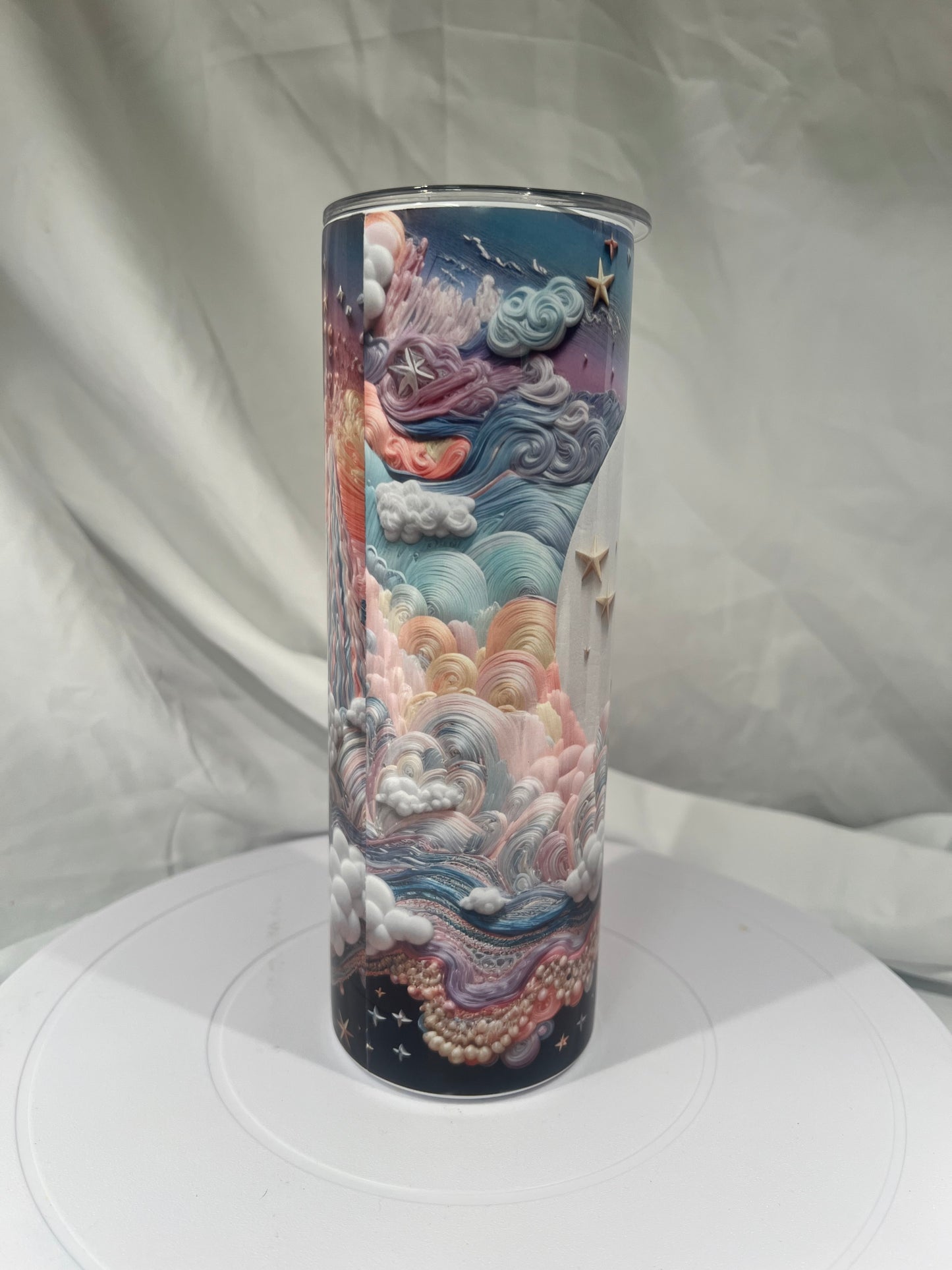 20 oz Stainless Steel Tumbler 3D Celestial Moon Design