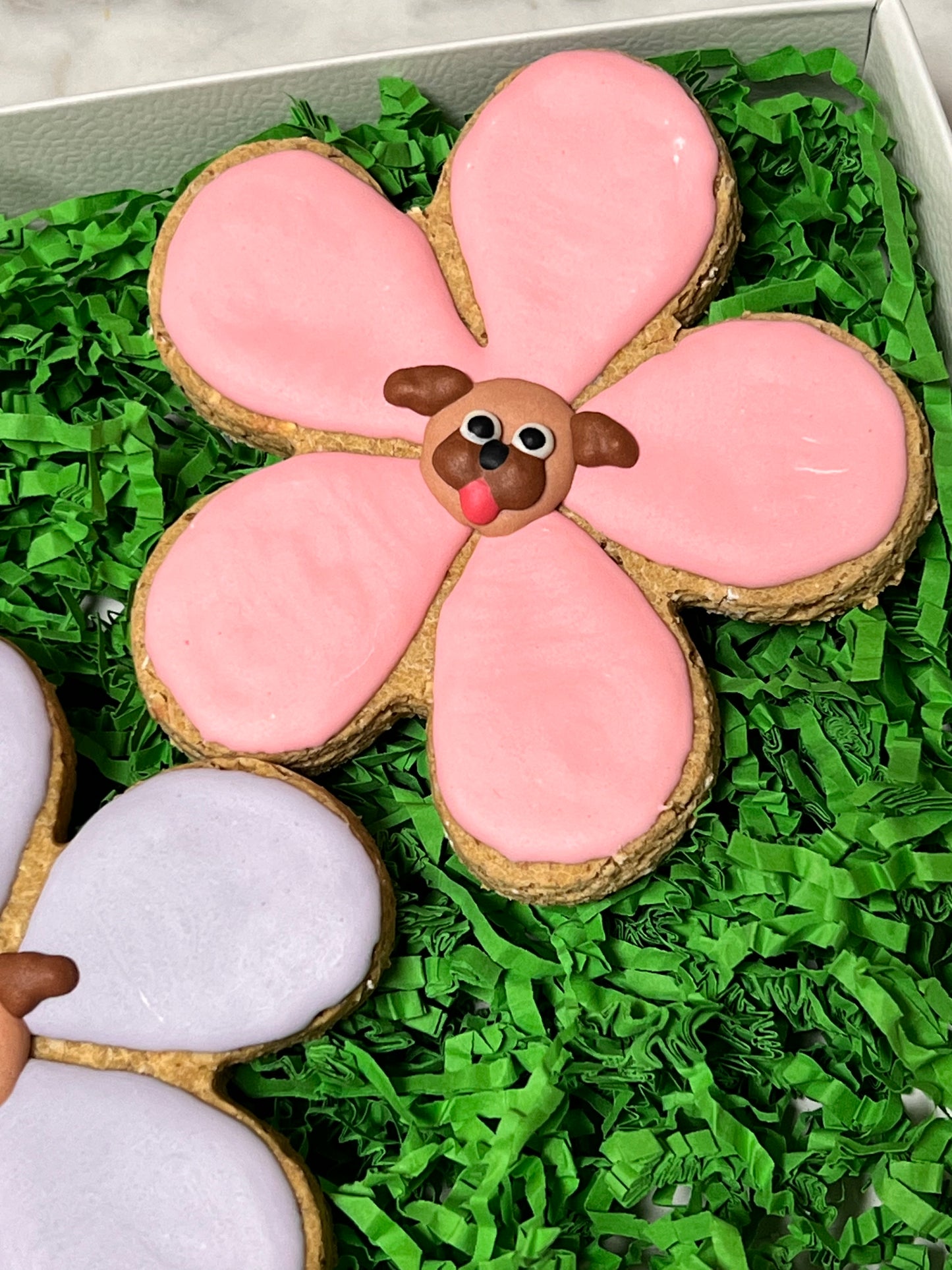 Dog Treats, Blooming Pugs Frosted Peanut Butter Cookies, Limited Ingredient