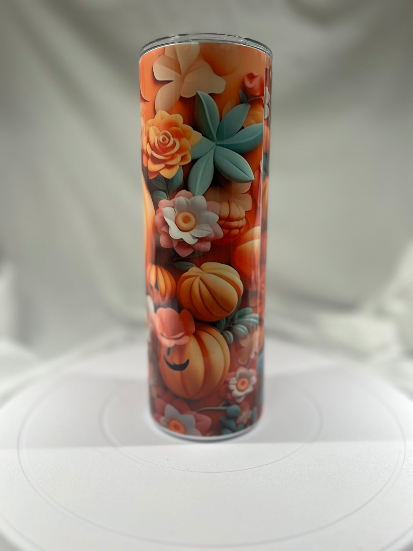 20 oz Stainless Steel Tumbler 3D Halloween Jack O Lantern Design Design