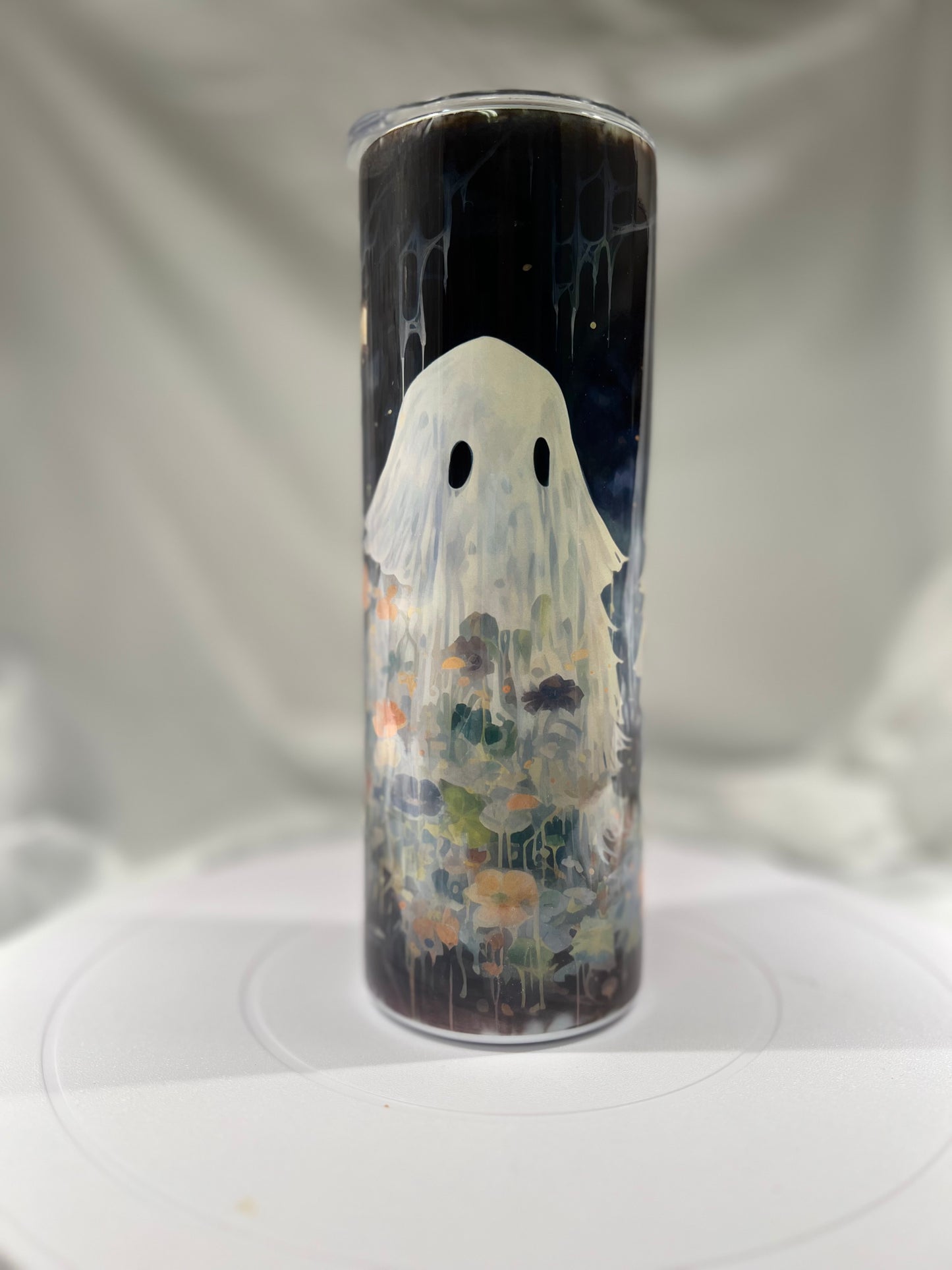 20 oz Stainless Steel Tumbler Halloween Ghost Friends Design Design