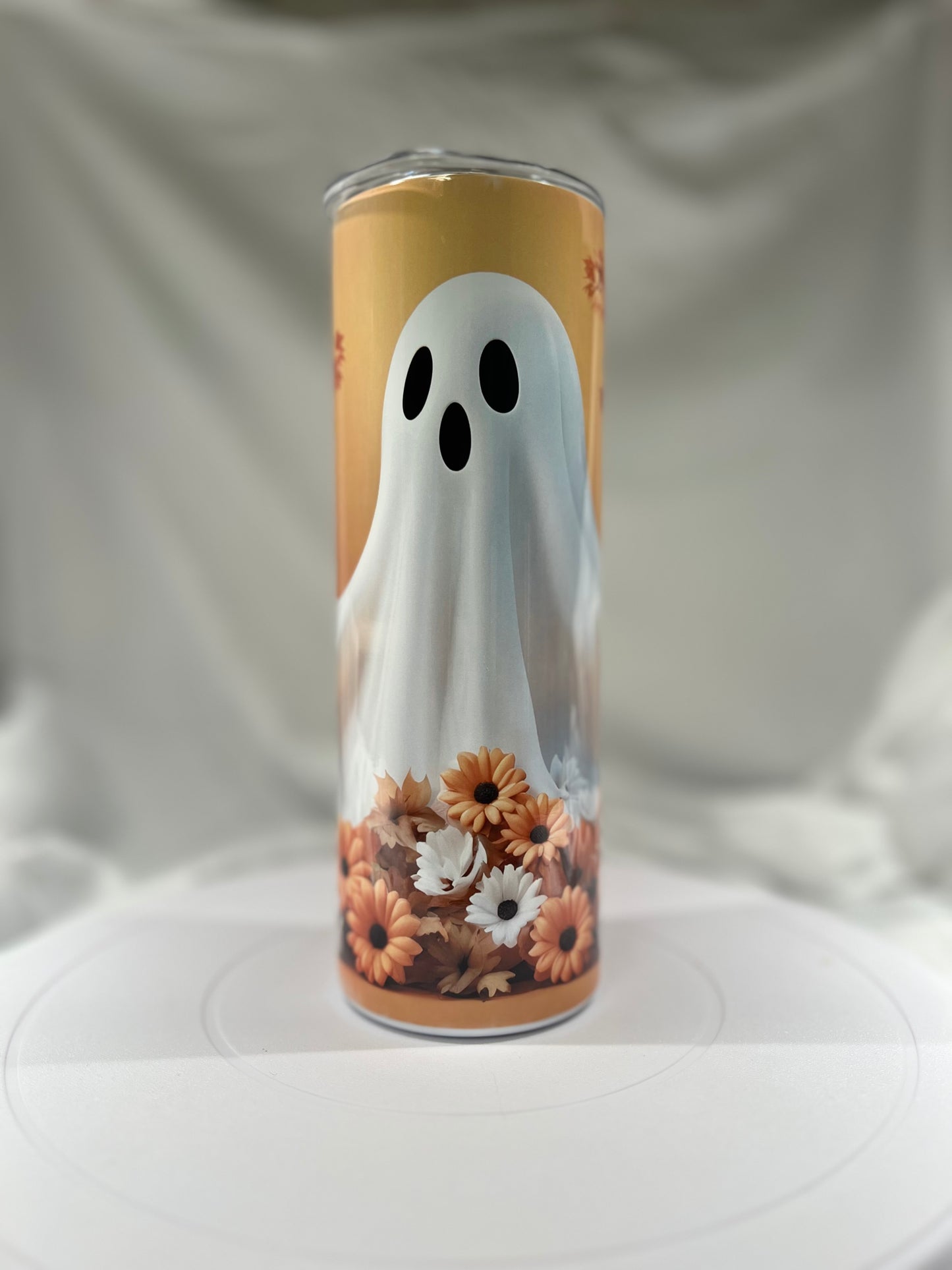 20 oz Stainless Steel Tumbler Halloween Ghost Design Design