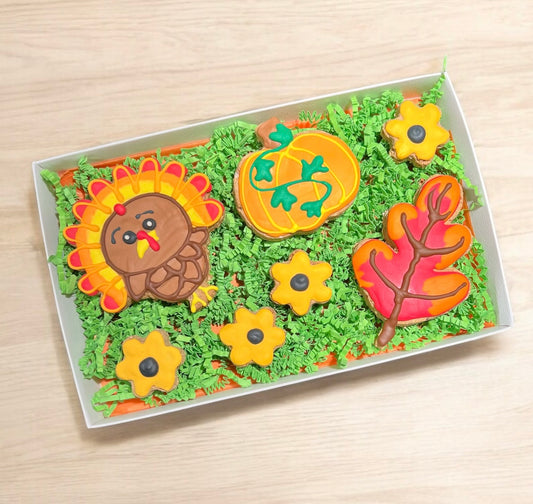 Frosted Dog Treats Box - Turkey Time Theme