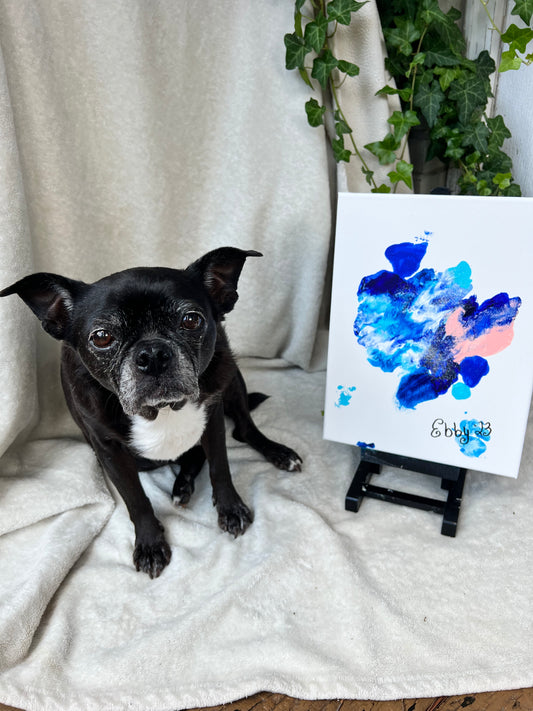 Original Acrylic Painting by Ebby the Bugg Dog Blue