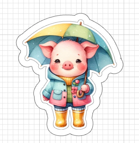 Stickers - April Showers Piggy