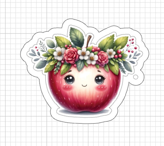 Stickers - Apple with Flower Wreath