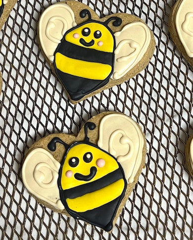 Dog Treats, Happy Bumble Bee Frosted Peanut Butter Cookies, Limited Ingredient