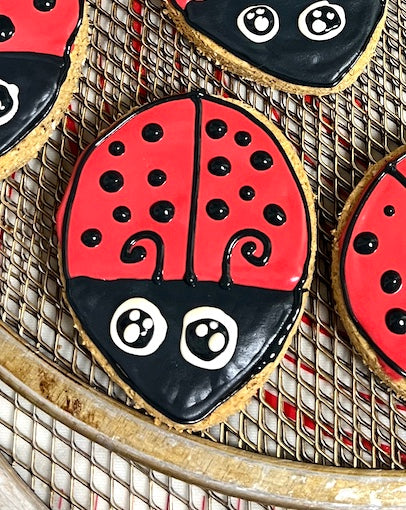 Dog Treats, Lady Bug Frosted Peanut Butter Cookies, Limited Ingredient